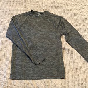 Nobull Mens Lightweight Textured Longsleeve Tee, Black Camo M